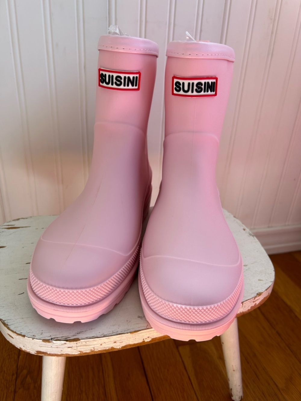 Pink Women's Chunky Ankle Rain Boots